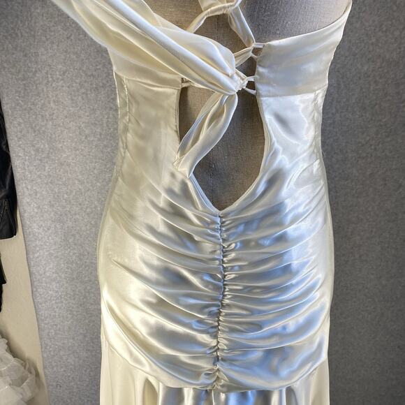 ✨ Jessica McClintock Ivory Satin Gown 💎 Prom / Formal Junior 7 NWT - Picture 11 of 16